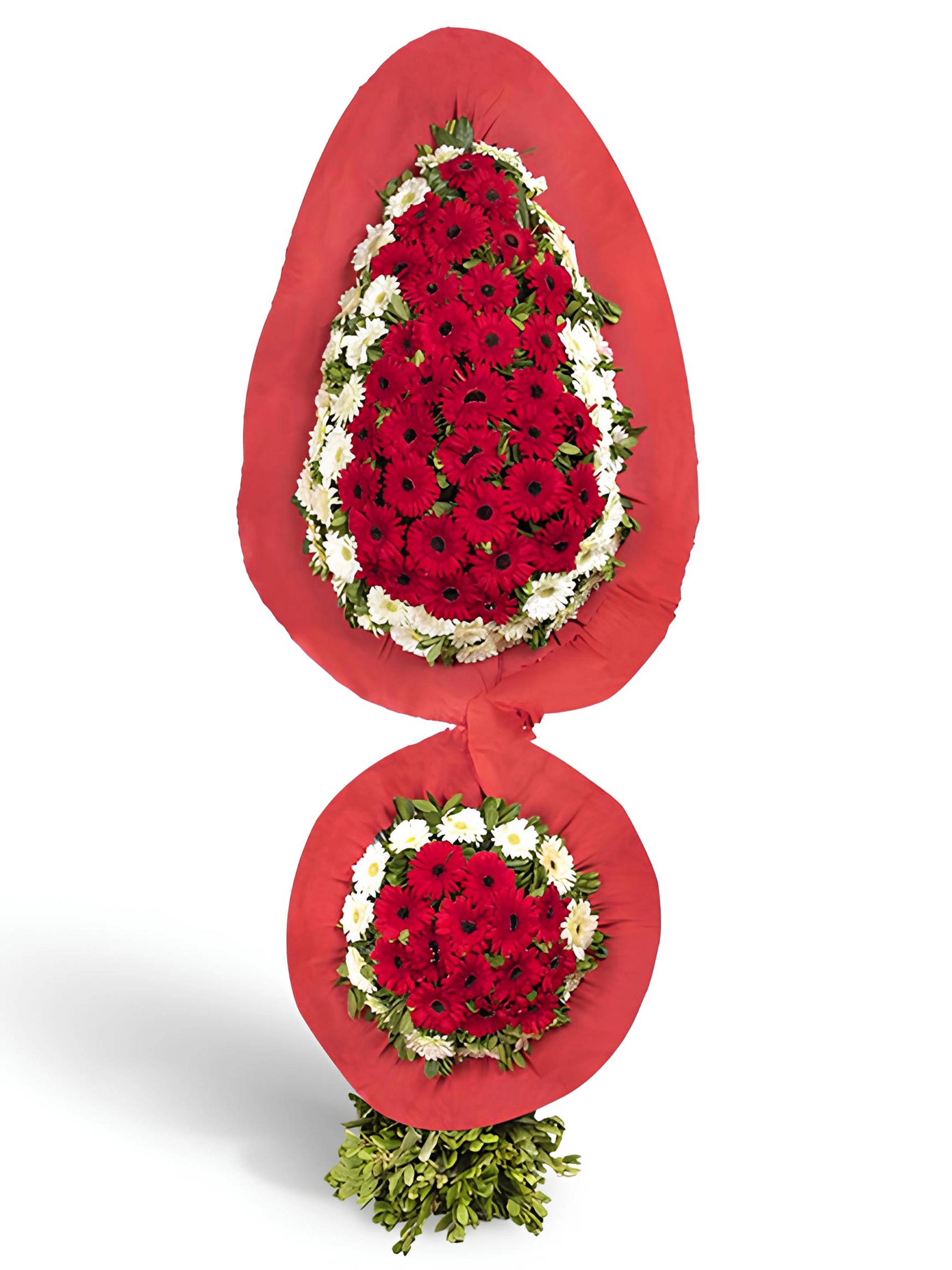 Kırmızı Beyaz Çift Katlı Çelenk