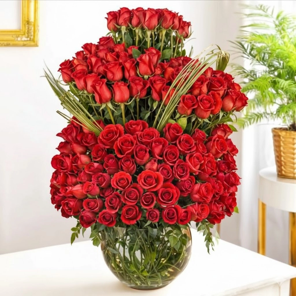 Luxury Vase Kırmızı Güller