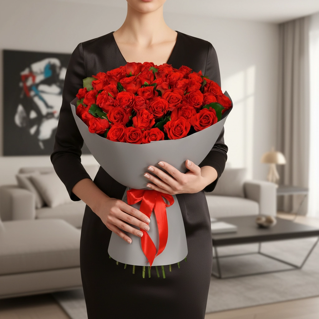 Red Dream 50 Gül Buketi