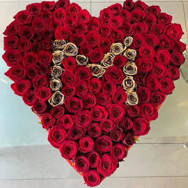 Roses In A Heart Box