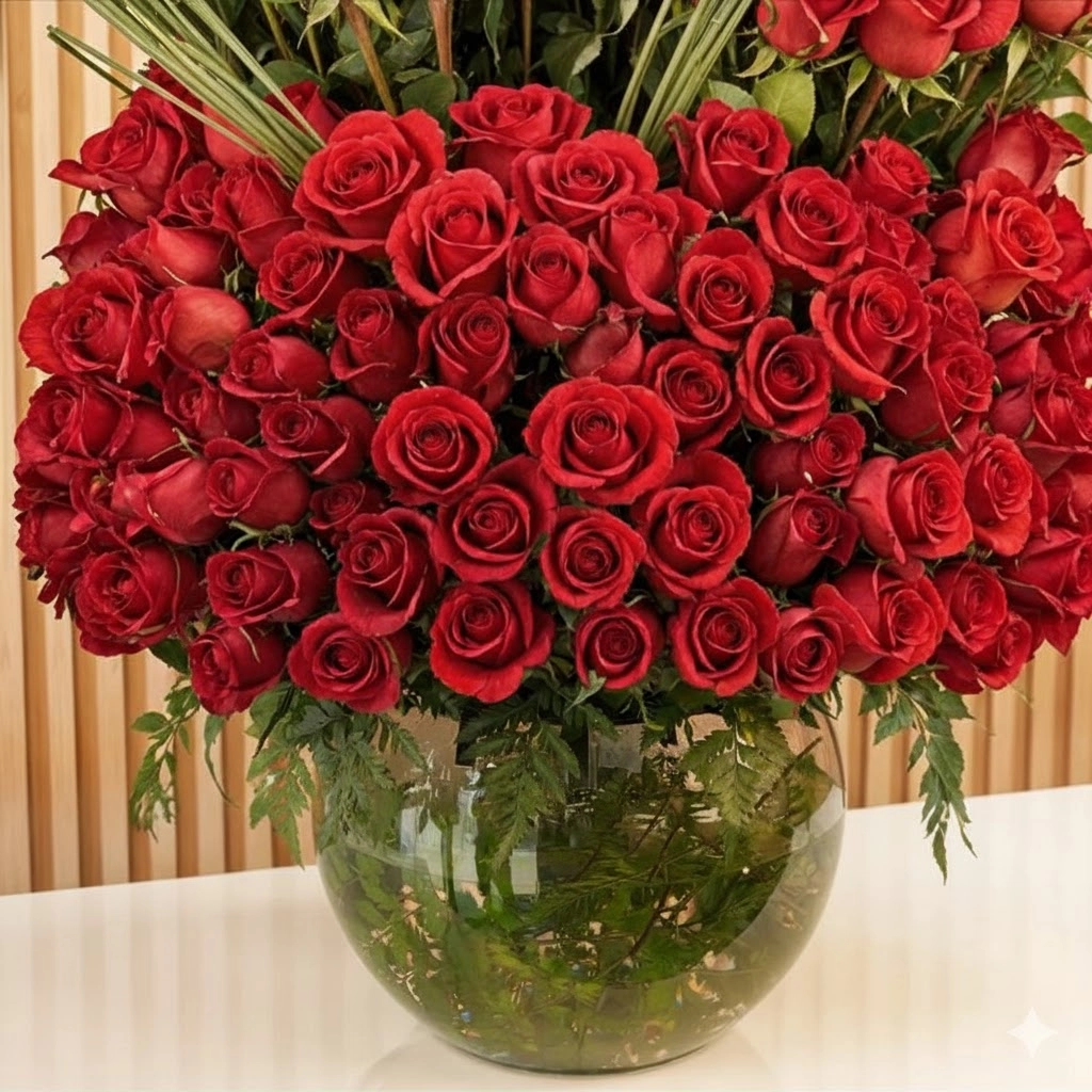 Luxury Vase Kırmızı Güller